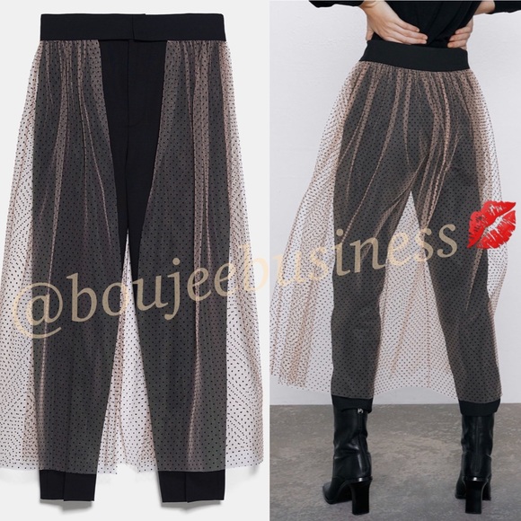 ZARA Pants with Contrasting Tulle Skirt - Picture 7 of 7